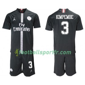 Tenue Paris Saint Germain Kimpembe 3 Jordan Noir Enfant Troisieme 2018-2019 Maillot de Foot